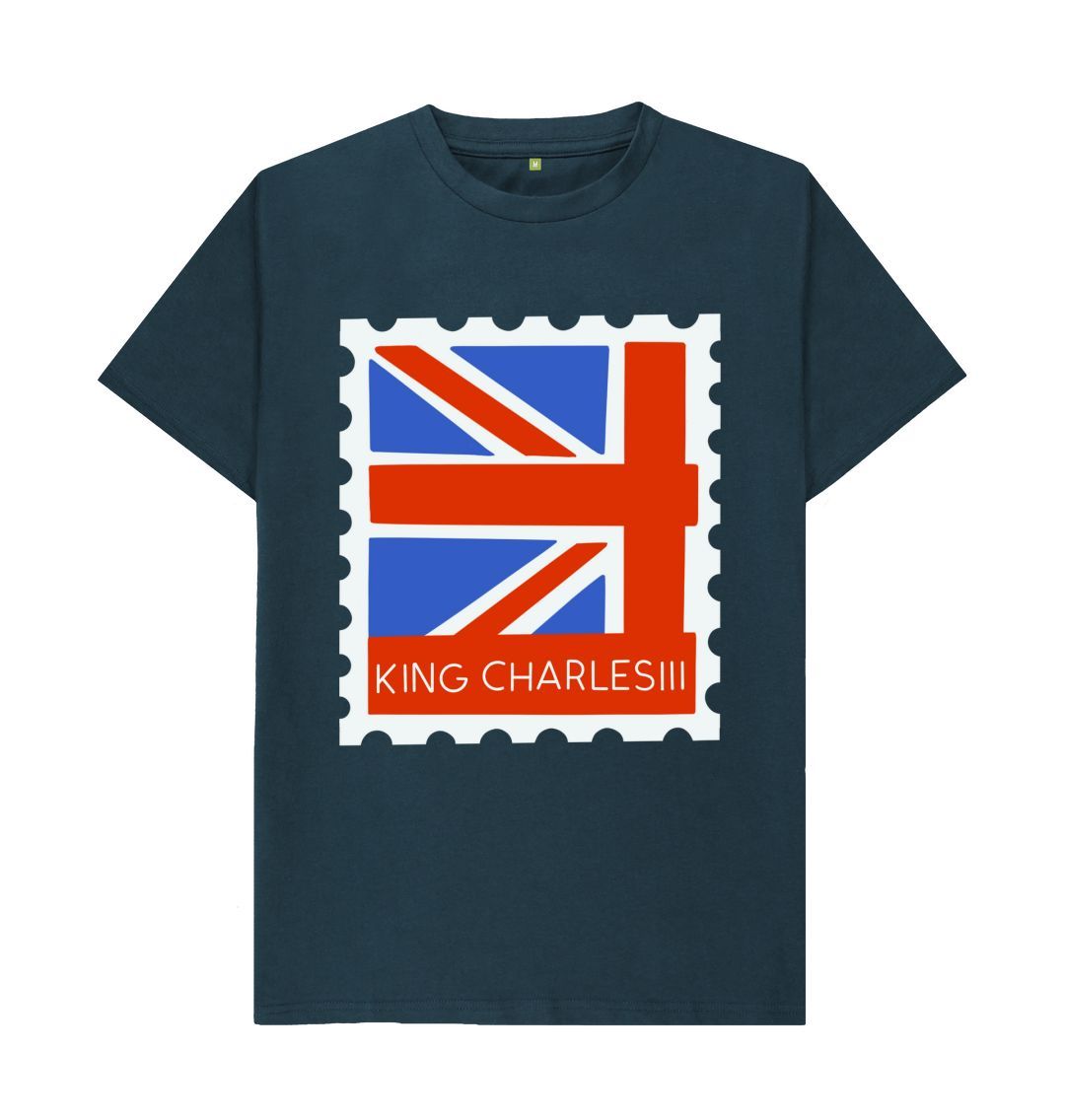 Denim Blue Men's King Charle's the 3rd's Stamp Tee