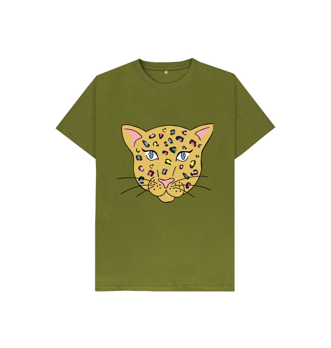 Moss Green Pink Nosed Cheetah Tee