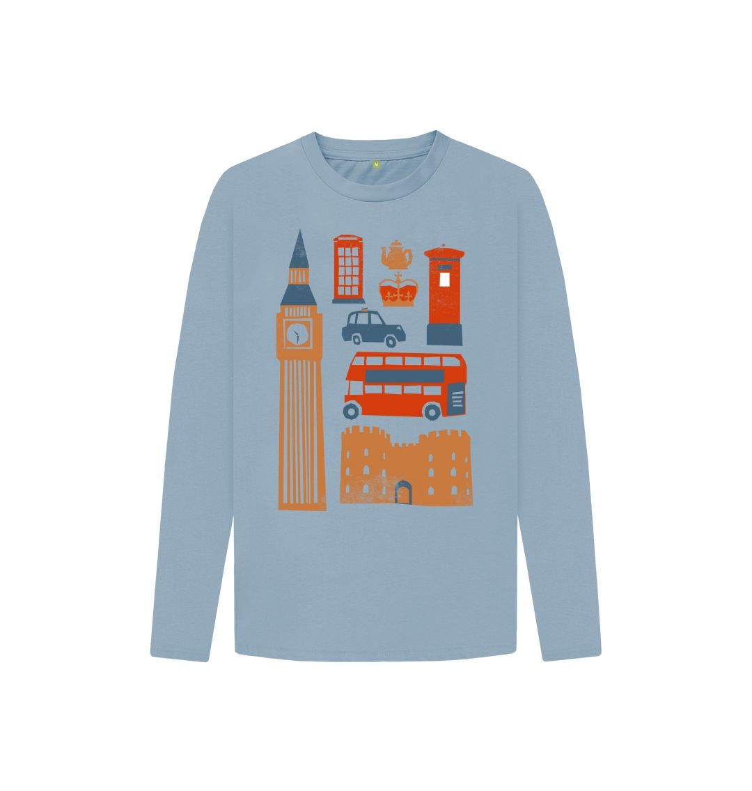 Stone Blue Kids Long Sleeve London Tee