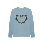 Stone Blue Flower Heart Hoody