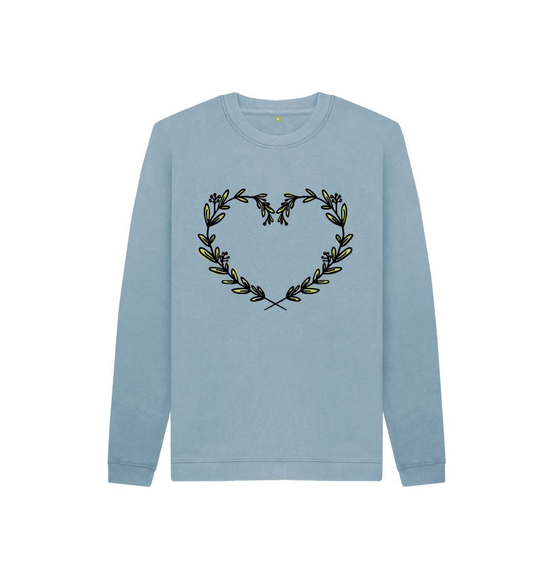 Stone Blue Flower Heart Hoody