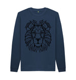 Navy Blue Geometric Lion Jumper Sweater