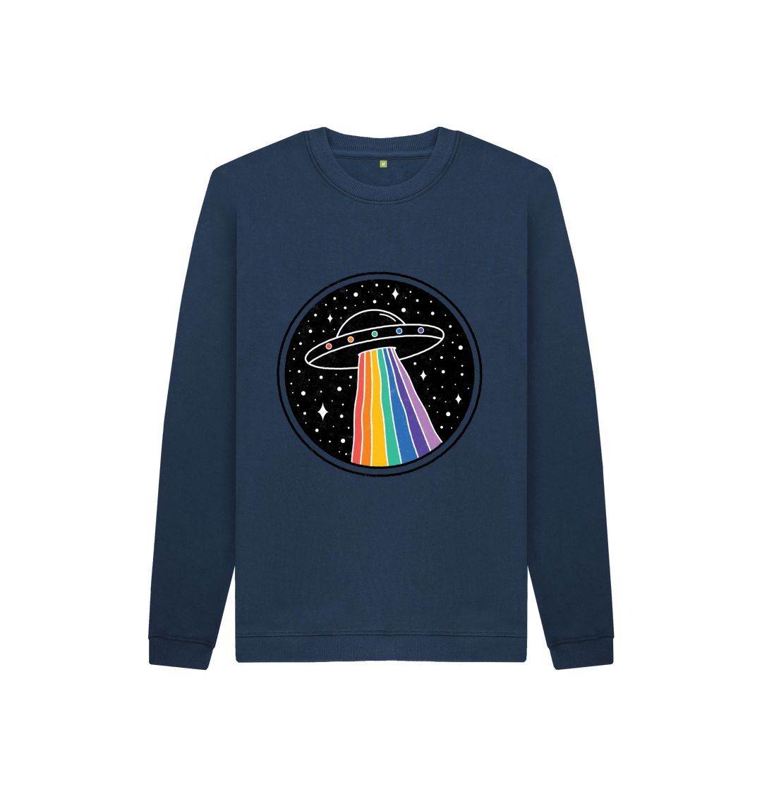 Navy Blue Rainbow Spaceship Sweatshirt