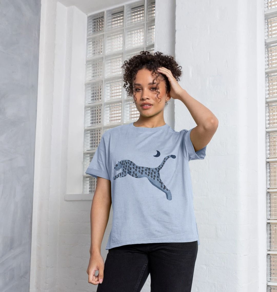 Relaxed Fit Wild Blue Cat Tee