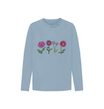 Stone Blue Flowers Long Sleeve Tee