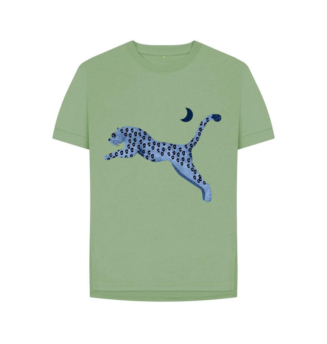 Sage Relaxed Fit Wild Blue Cat Tee