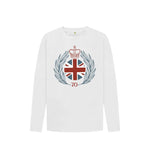 White Kids Long Sleeve Flag and Crown Tee