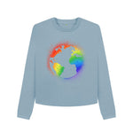 Stone Blue Rainbow World Boxy Jumper