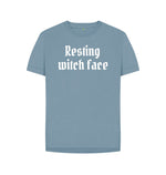 Stone Blue Relaxed Fit Resting Witch Face Tee