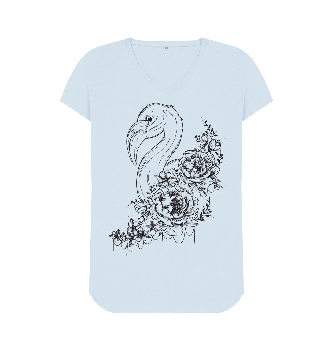 Sky Blue Flower Swan Tee