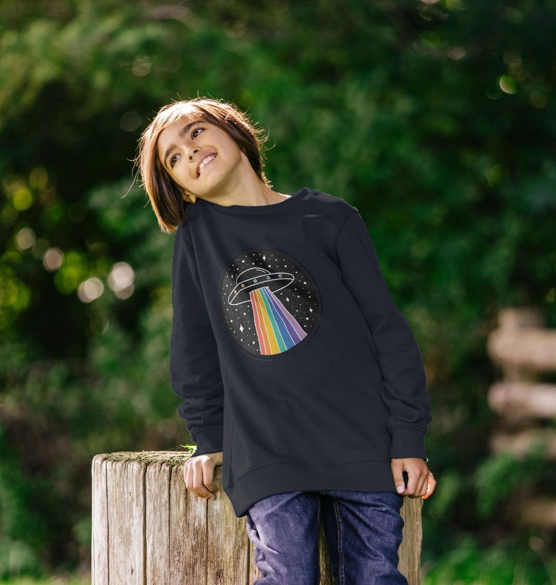 Rainbow Spaceship Sweatshirt