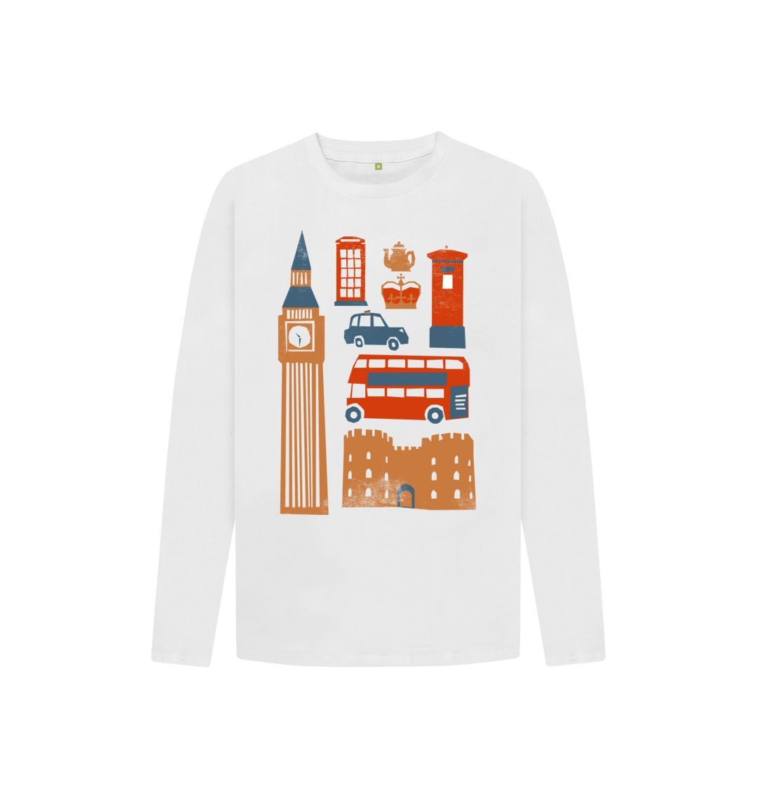 White Kids Long Sleeve London Tee