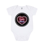 White Short Sleeve Love 24HRS Baby Grow