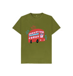 Moss Green Kids Red Bus Tee