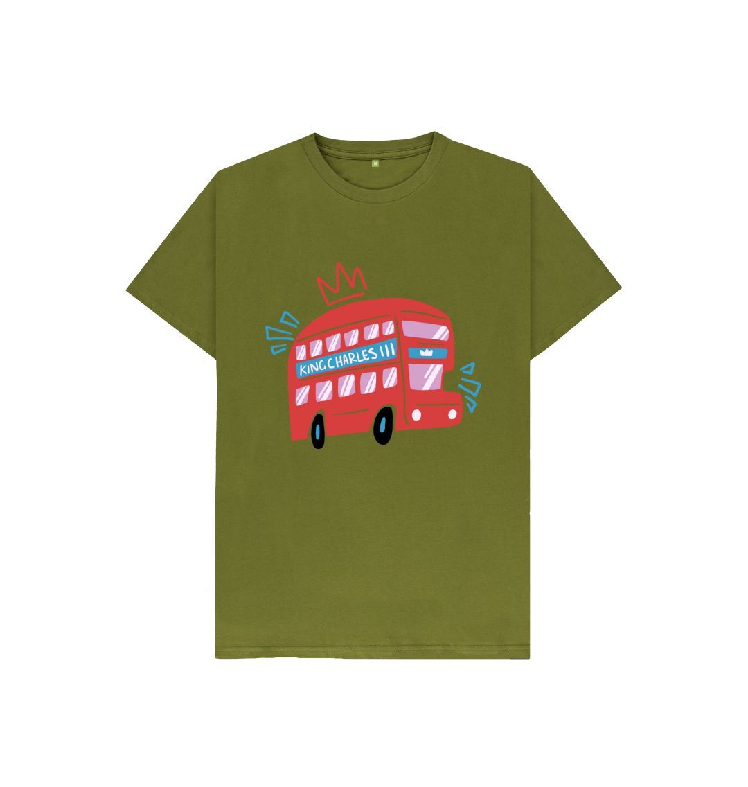 Moss Green Kids Red Bus Tee