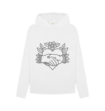 White Handshake Hoody