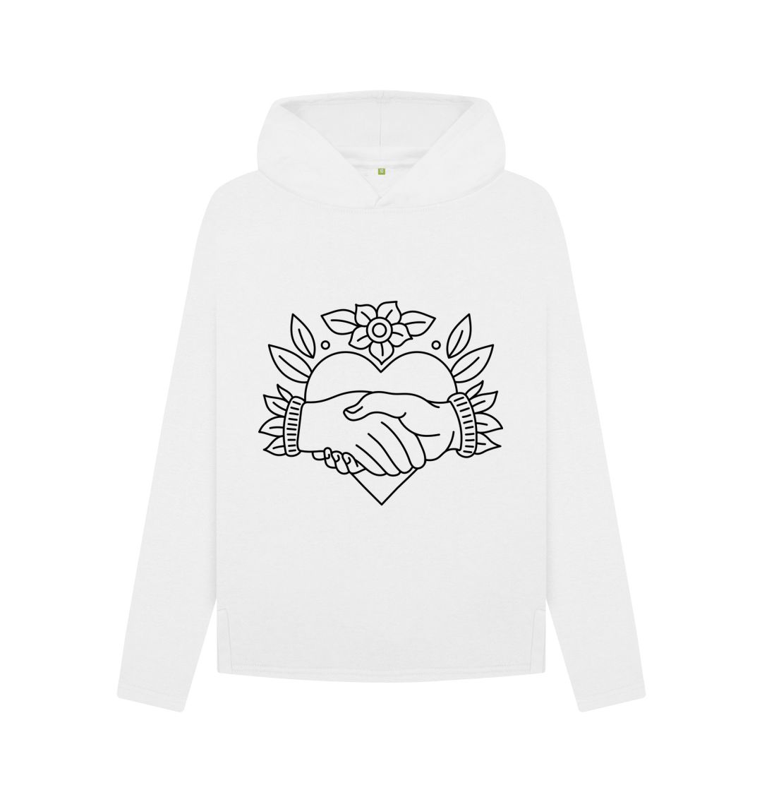 White Handshake Hoody