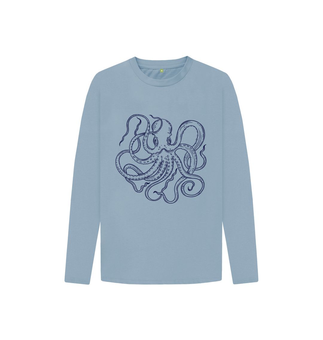 Stone Blue Octopus Long Sleeve Tee