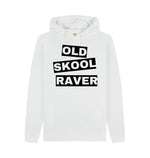 White Old School Raver Hoody