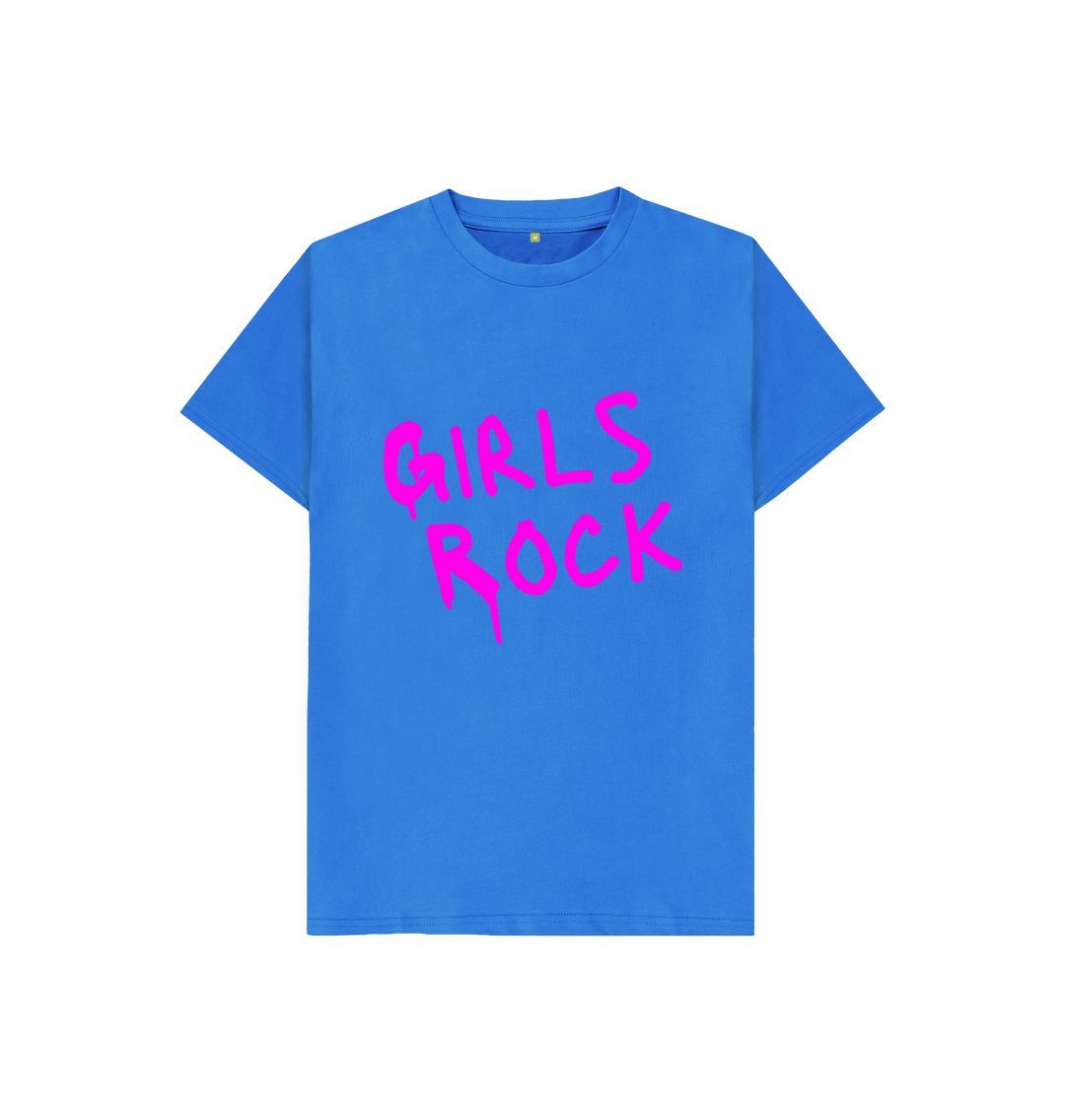 Bright Blue Girls Rock Tee