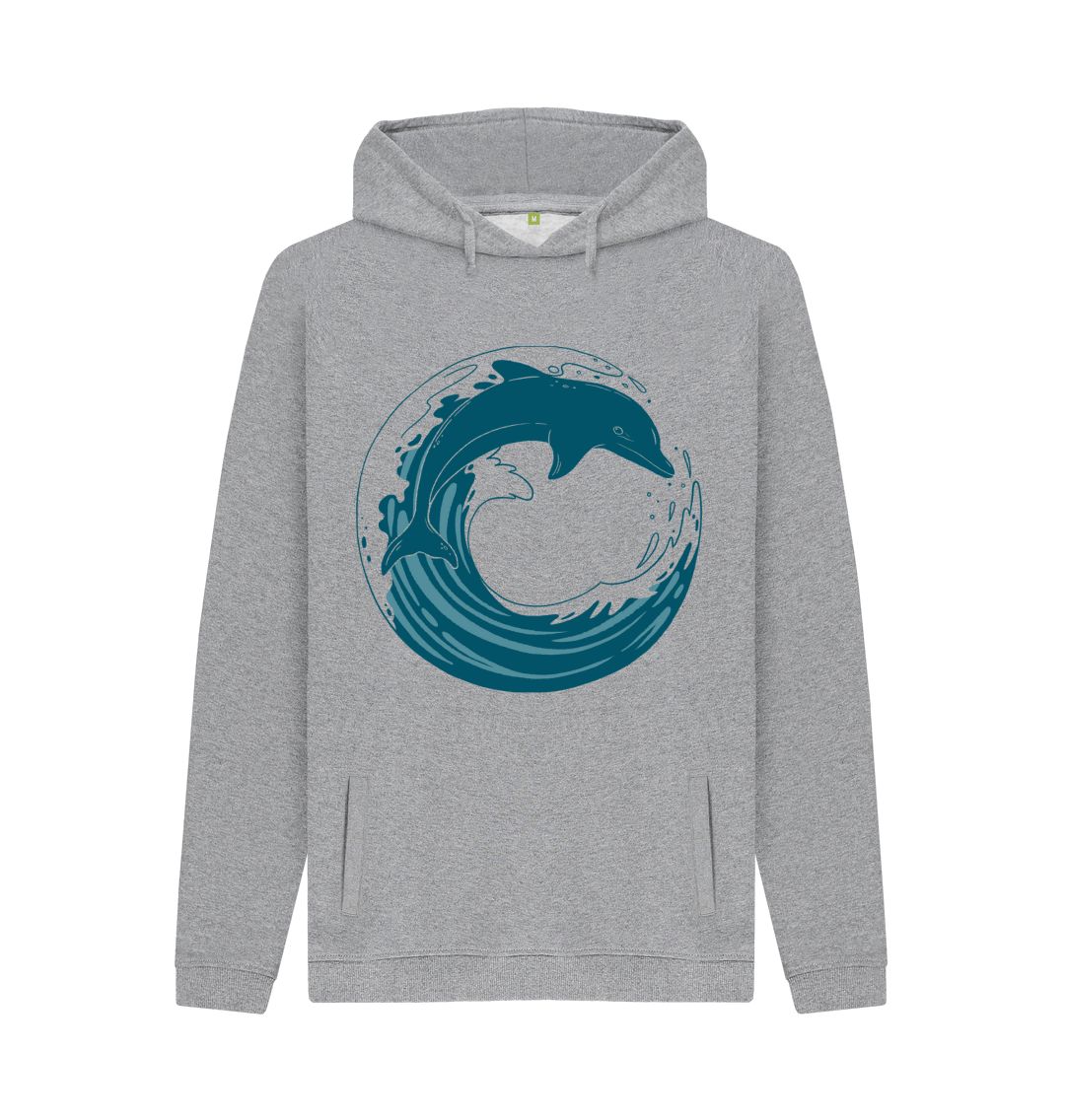 Light Heather Dolphin In The Ocean Hoody