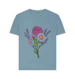 Stone Blue Pink and Purple Flowers Tee