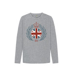 Athletic Grey Kids Long Sleeve Flag and Crown Tee