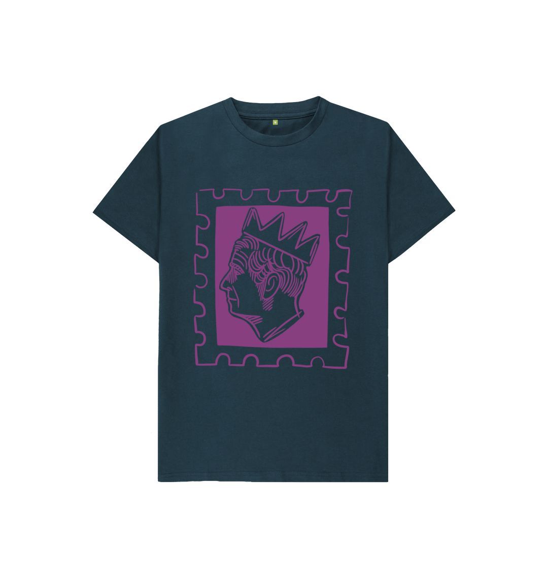 Denim Blue Kids King's Purple Stamp Tee