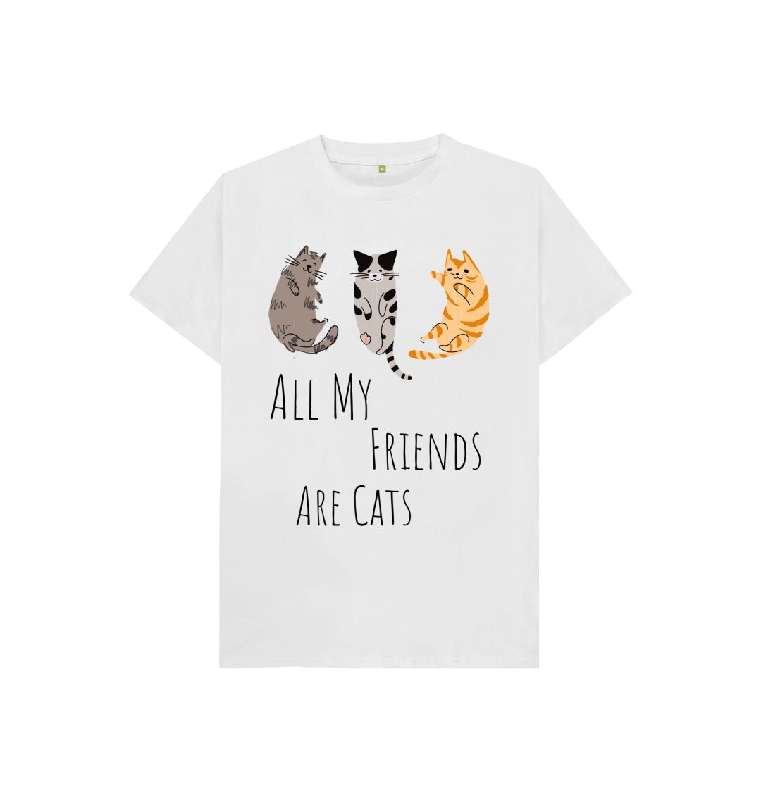 White All My Friends Are Cats Tee