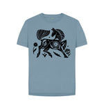 Stone Blue Flowery Horse Tee