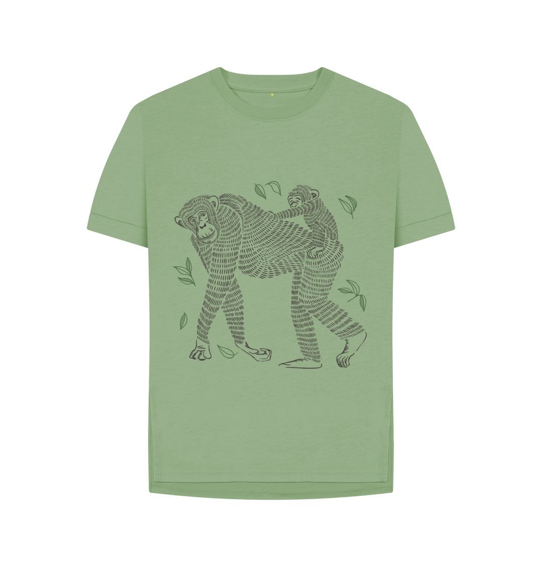 Sage Chimp and Baby Woman's Tee