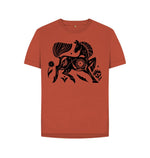 Rust Flowery Horse Tee