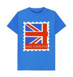 Bright Blue Men's King Charle's the 3rd's Stamp Tee