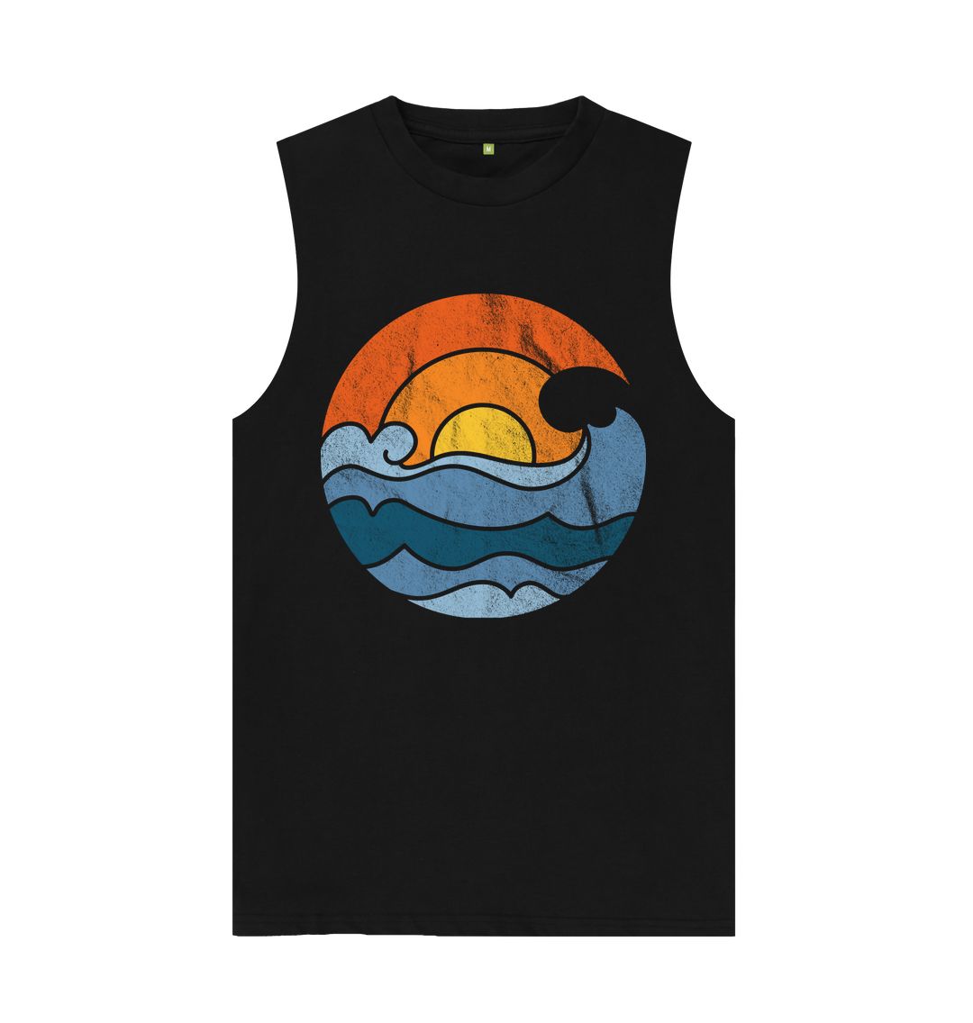 Black Sunset and Waves Vest