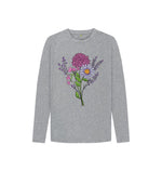 Athletic Grey Bunch Of Flowers Long Sleeve Tee