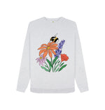 Grey Flowers  and Bee Remill Sweatshirt