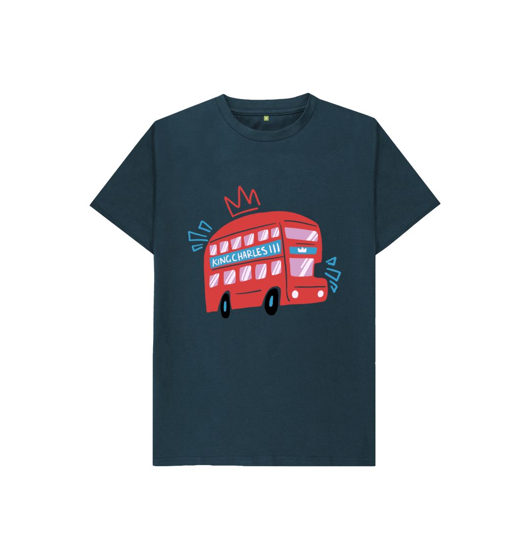 Denim Blue Kids Red Bus Tee