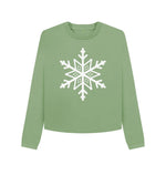 Sage Snowflake Boxy Jumper