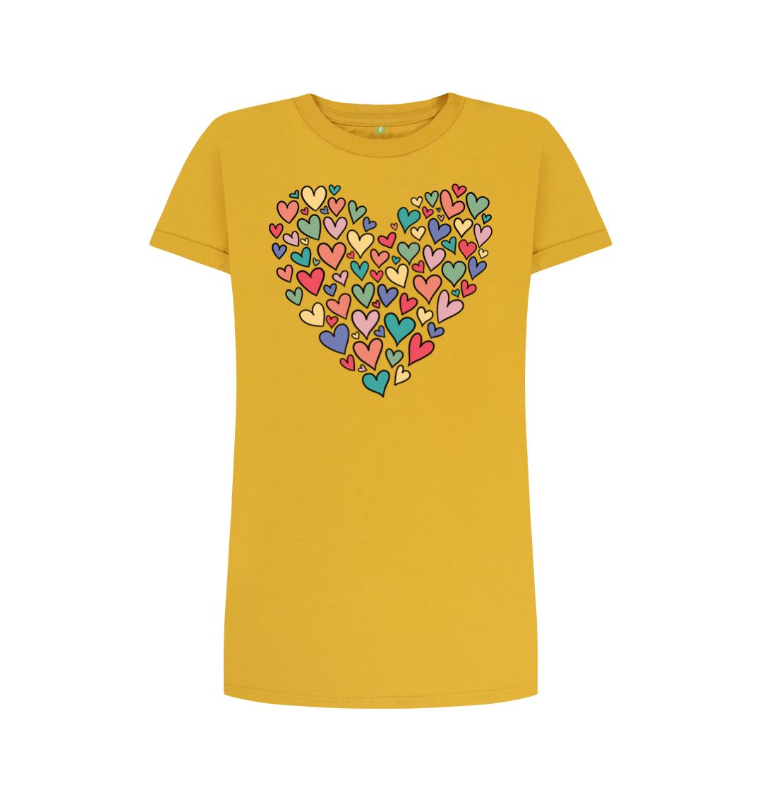 Mustard Many Hearts In A Heart Tee Dress