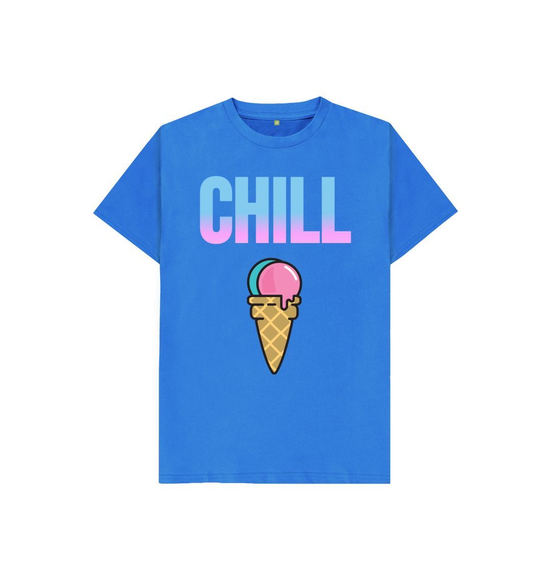 Bright Blue Ice Cream and Chill Tee