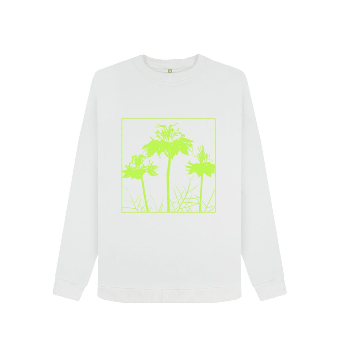 White Green Flowers Sweatshirt