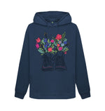 Navy Blue Flowers in Shoes Hoody