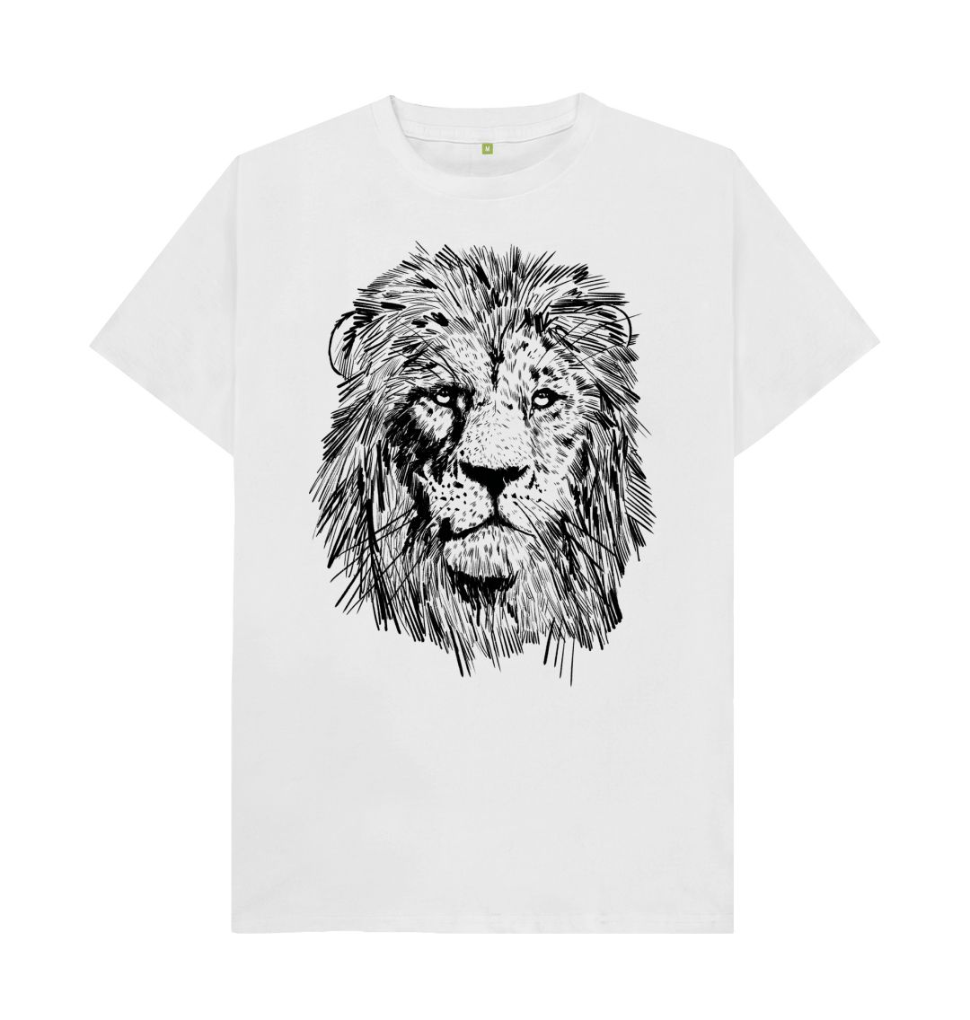 White Fierce Lion Tee