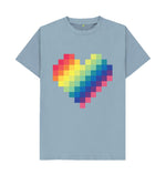 Stone Blue Rainbow Heart Men's Tee