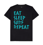 Black Eat Sleep Surf Repeat Tee