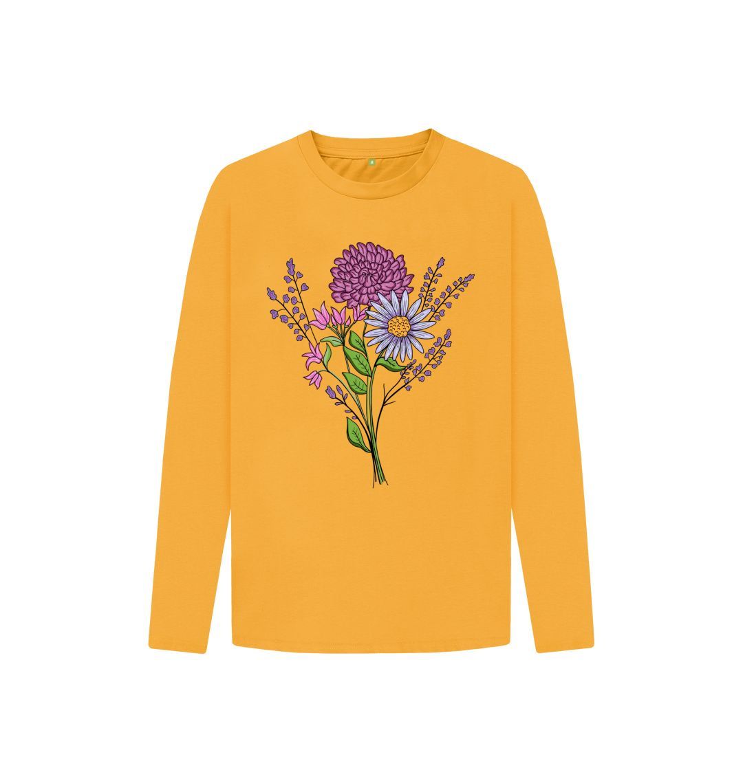 Mustard Bunch Of Flowers Long Sleeve Tee