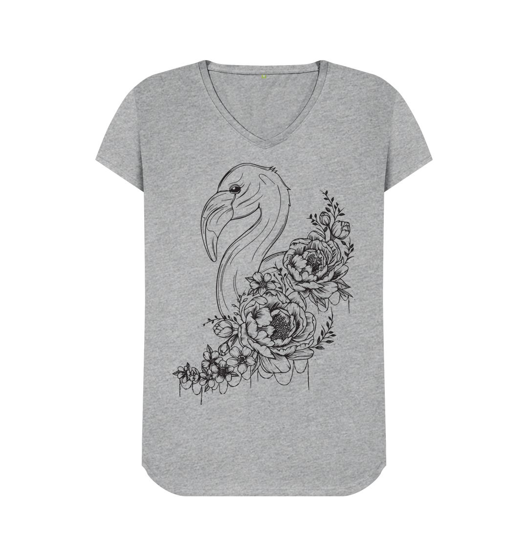 Athletic Grey Flower Swan Tee