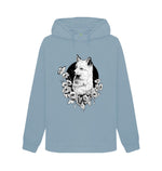 Stone Blue White Fox Hoodie