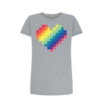 Athletic Grey Colourful Squares Heart Tee Dress