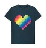 Denim Blue Rainbow Heart Men's Tee